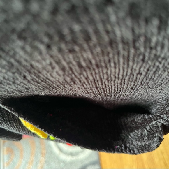 Victoria Harbour Sweater Jacket Full Zip Up Black with Colorful Fringe - Picture 5 of 9